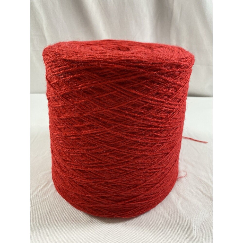 Buttery-Soft Cone Yarn Spool Yarn 50% Wool Red 890g Net Weight #700
